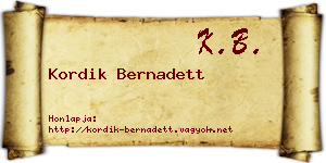 Kordik Bernadett névjegykártya